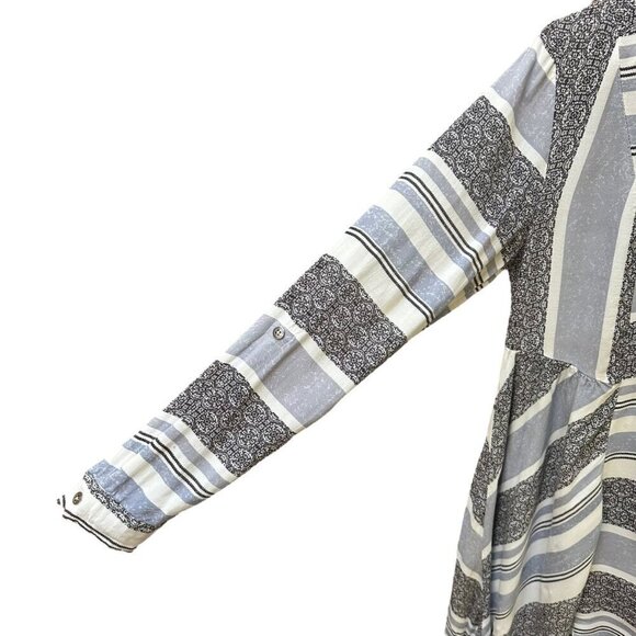 Knox Rose Dress Boho Long-Sleeve Striped Tassels Asymmetrical Hem Size Medium - Picture 3 of 12